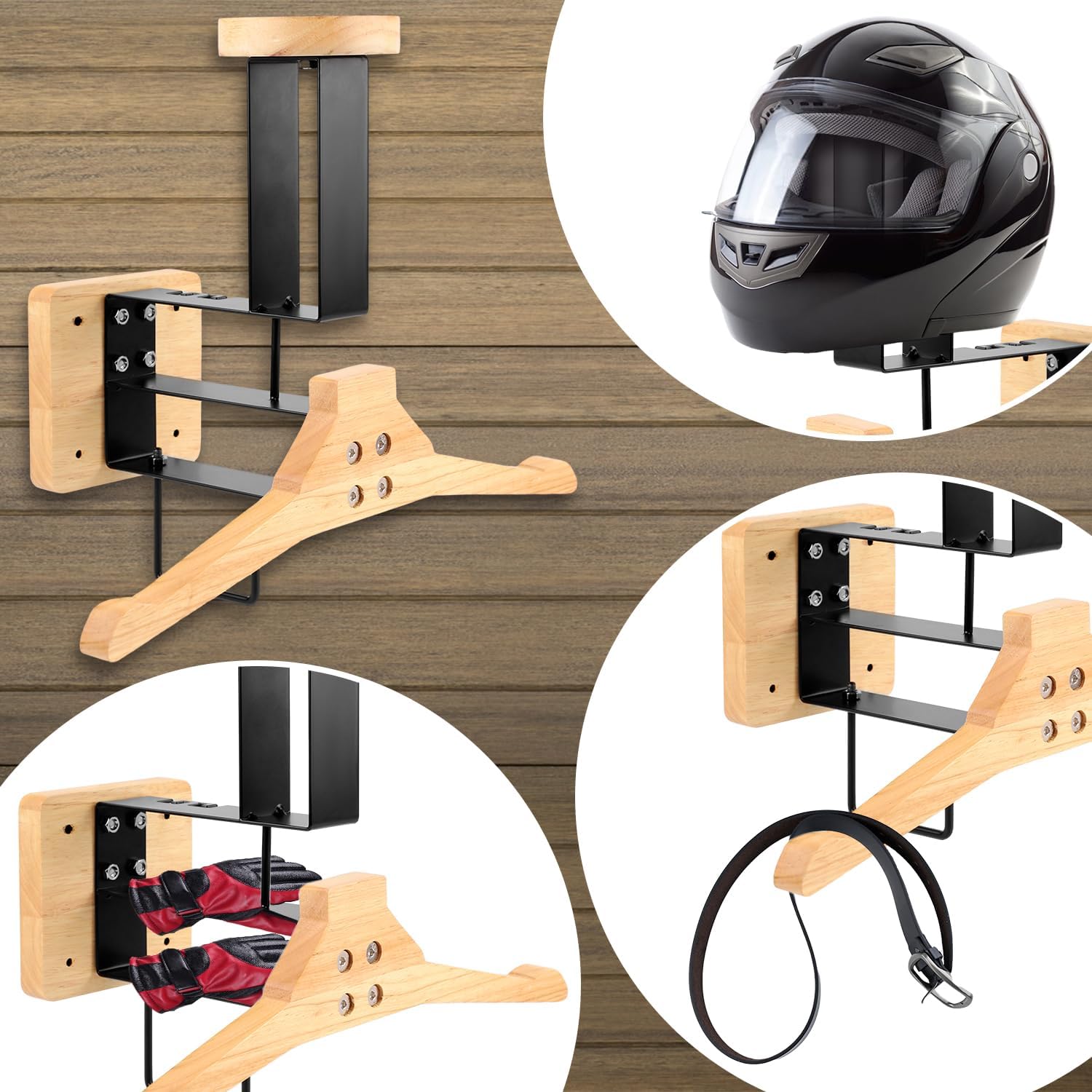 Wood Motorcycle Helmet Holder  - Motorcycle Gear Wall Mount avis et prix