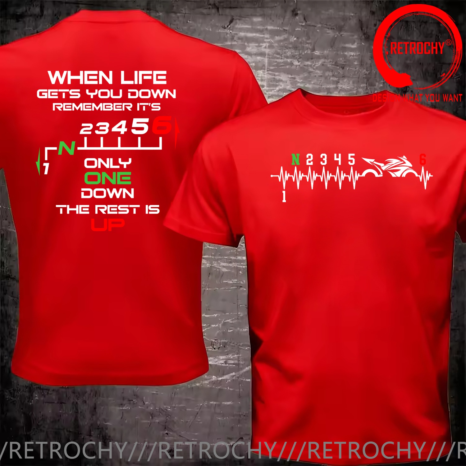 Funny Design 1N23456 Heartbeat - Motorcycle Gear Up Down avis et prix