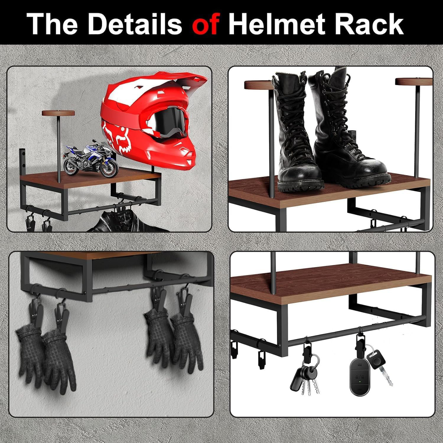 Helmet Display Rack Motorcycle - Motorcycle Gear Wall Mount avis et prix