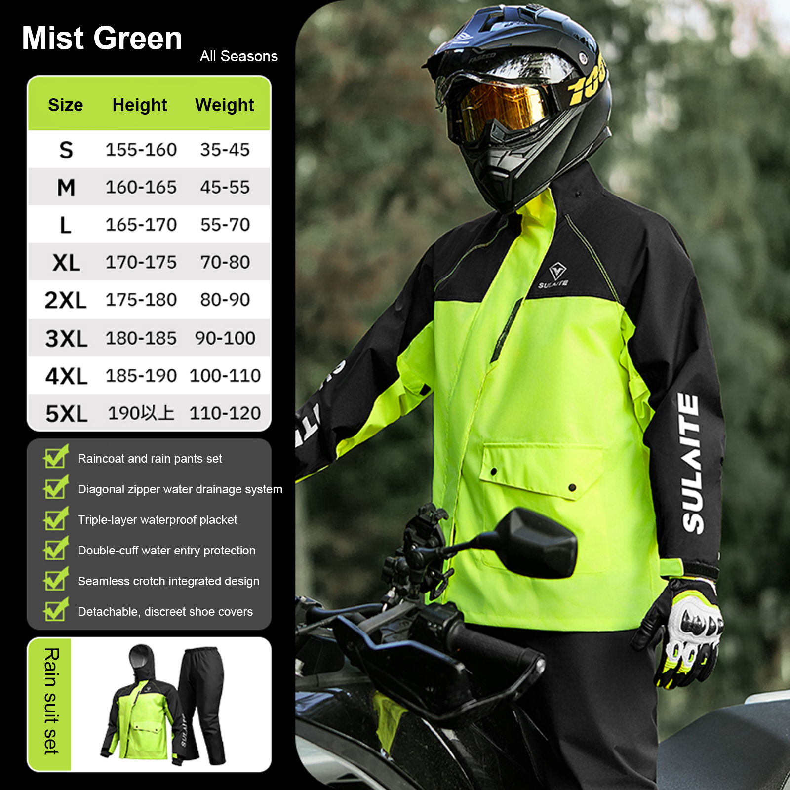 Motorcycle Rain Suit for Men & - Motorcycle Gear Women avis et prix