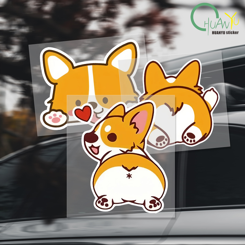 Car Cartoon Car Sticker Corgi  - Motorcycle Gear Auto avis et prix